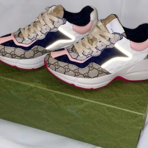 Pink and denim Gucci Sneakers